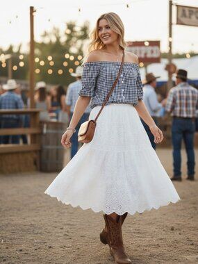 Reitmans Gingham Off The Shoulder Button Top XS